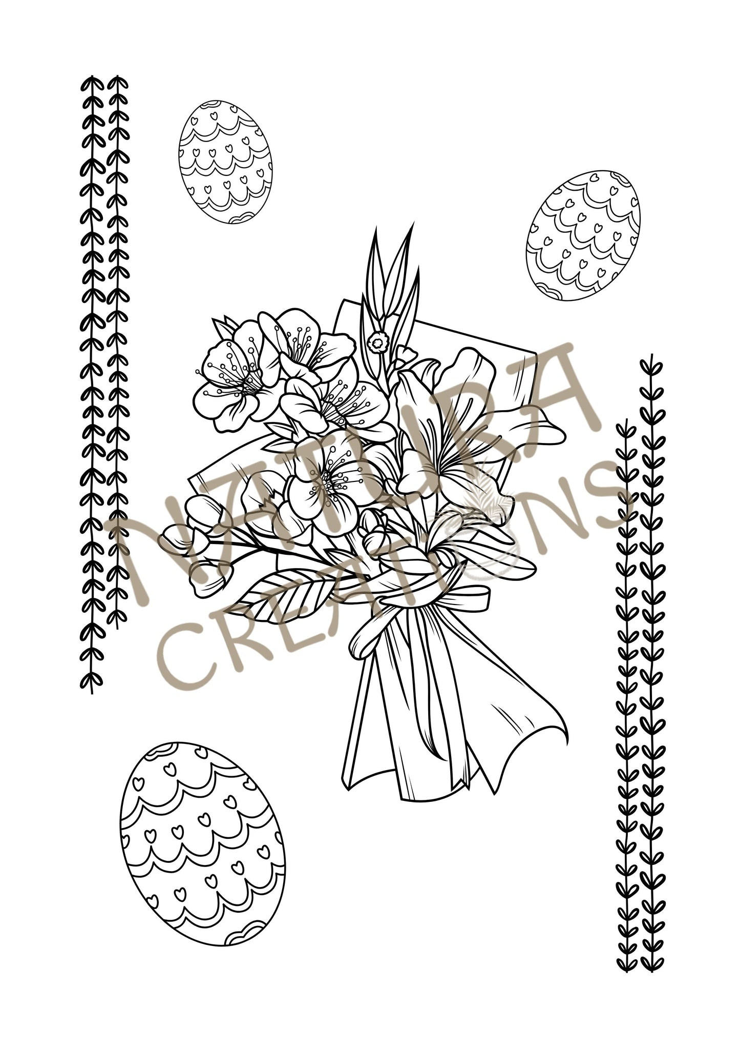 Happy Easter Coloring Pages ⪼ Instant PDF Download