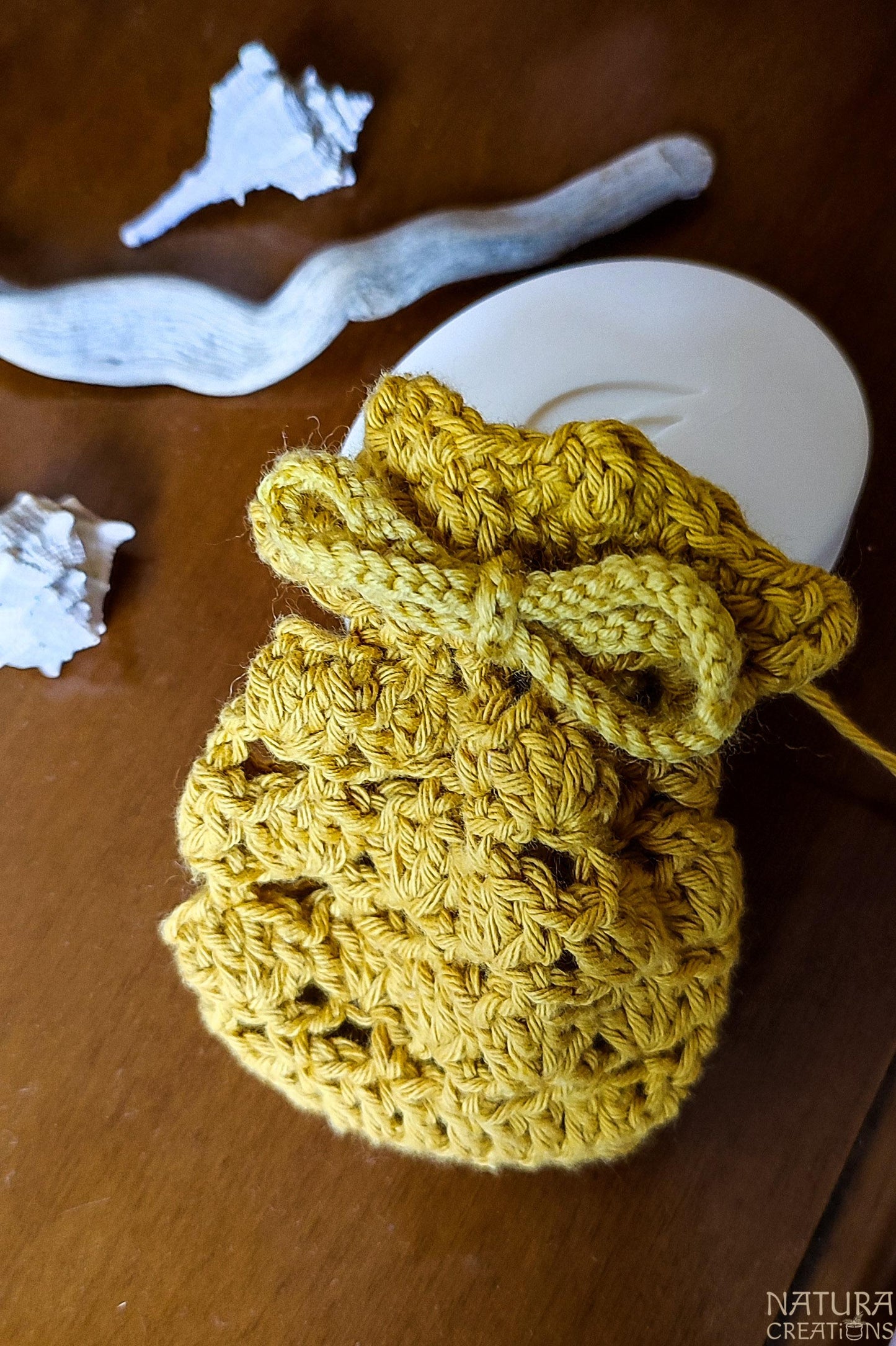 Ocean Bag ~ Little Crochet Bag ~ Jewelry Bag ~ Gemstone Bag ~ Soap Bag
