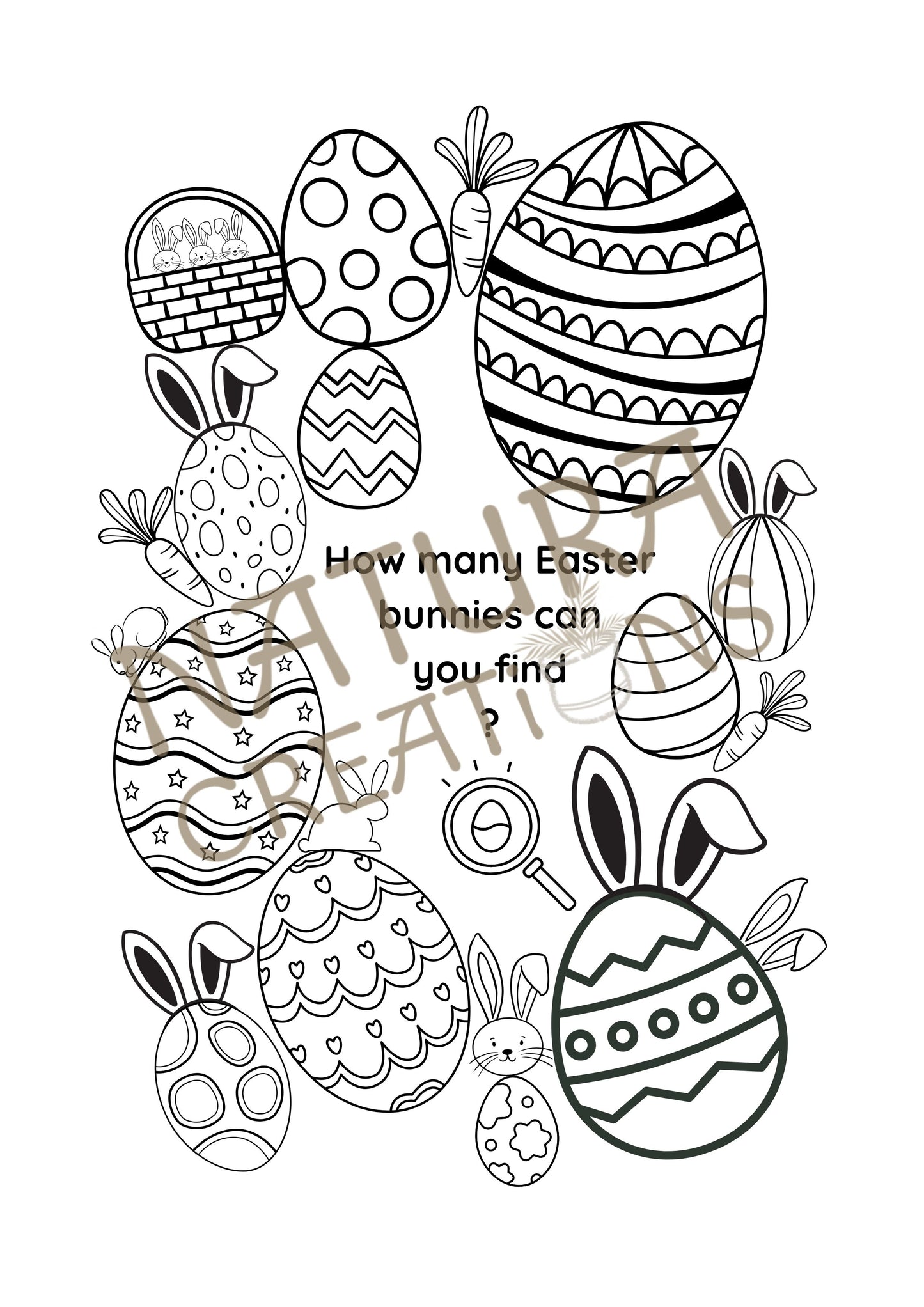 Happy Easter Coloring Pages ⪼ Instant PDF Download