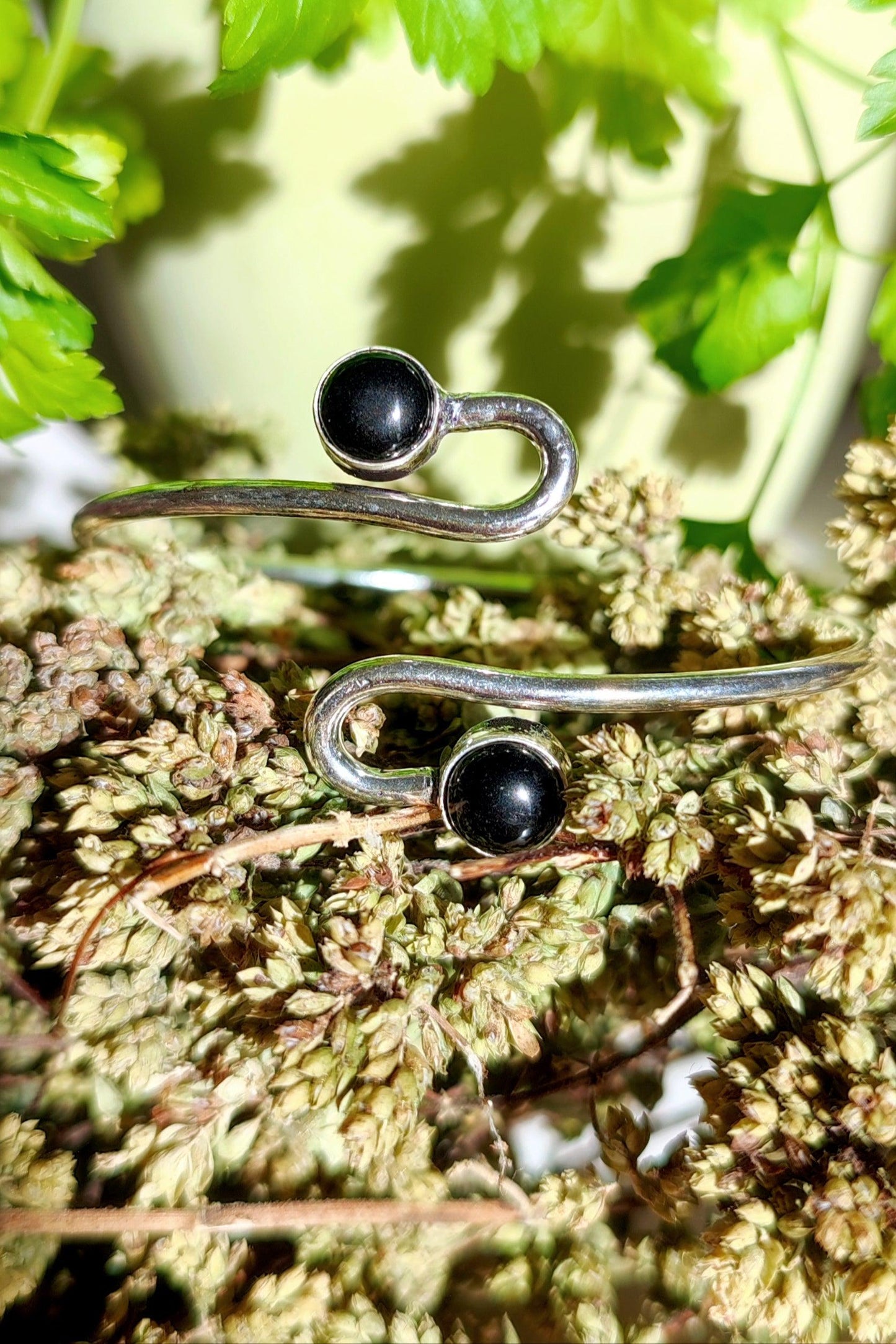 Nagini Bracelet ~ Onyx ~Adjustable Silver Plated Gemstone Bracelet