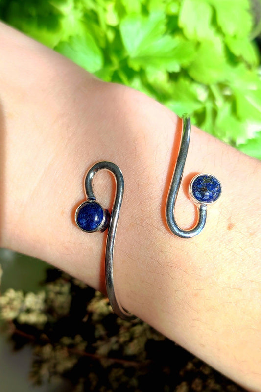 Nagini Bracelet ~ Lapis Lazuli ~ Adjustable Silver Plated Gemstone Bracelet