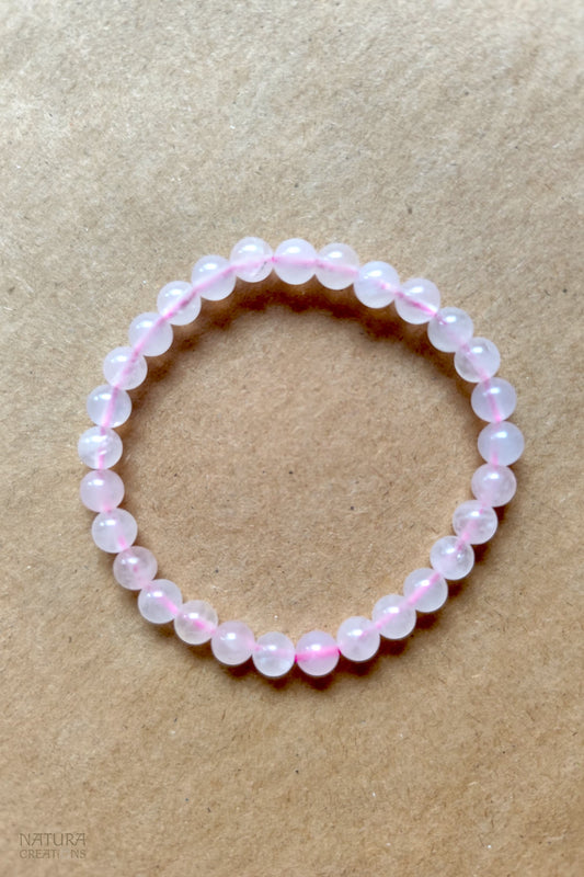 Rose Quartz Beaded Bracelet. Beautiful summer bracelet