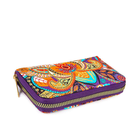 Geldbörse im Boho-Design - Orchidee - 14,5x8,5x2,5cm