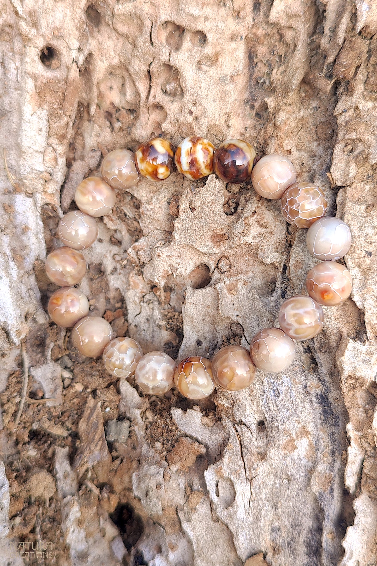 Cracked Agate Beaded Bracelet