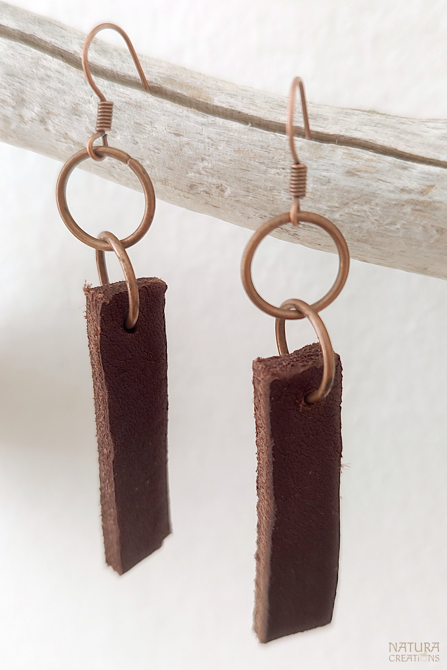 Dhara Earrings ⪼ Handcrafted Leather Bar Earrings