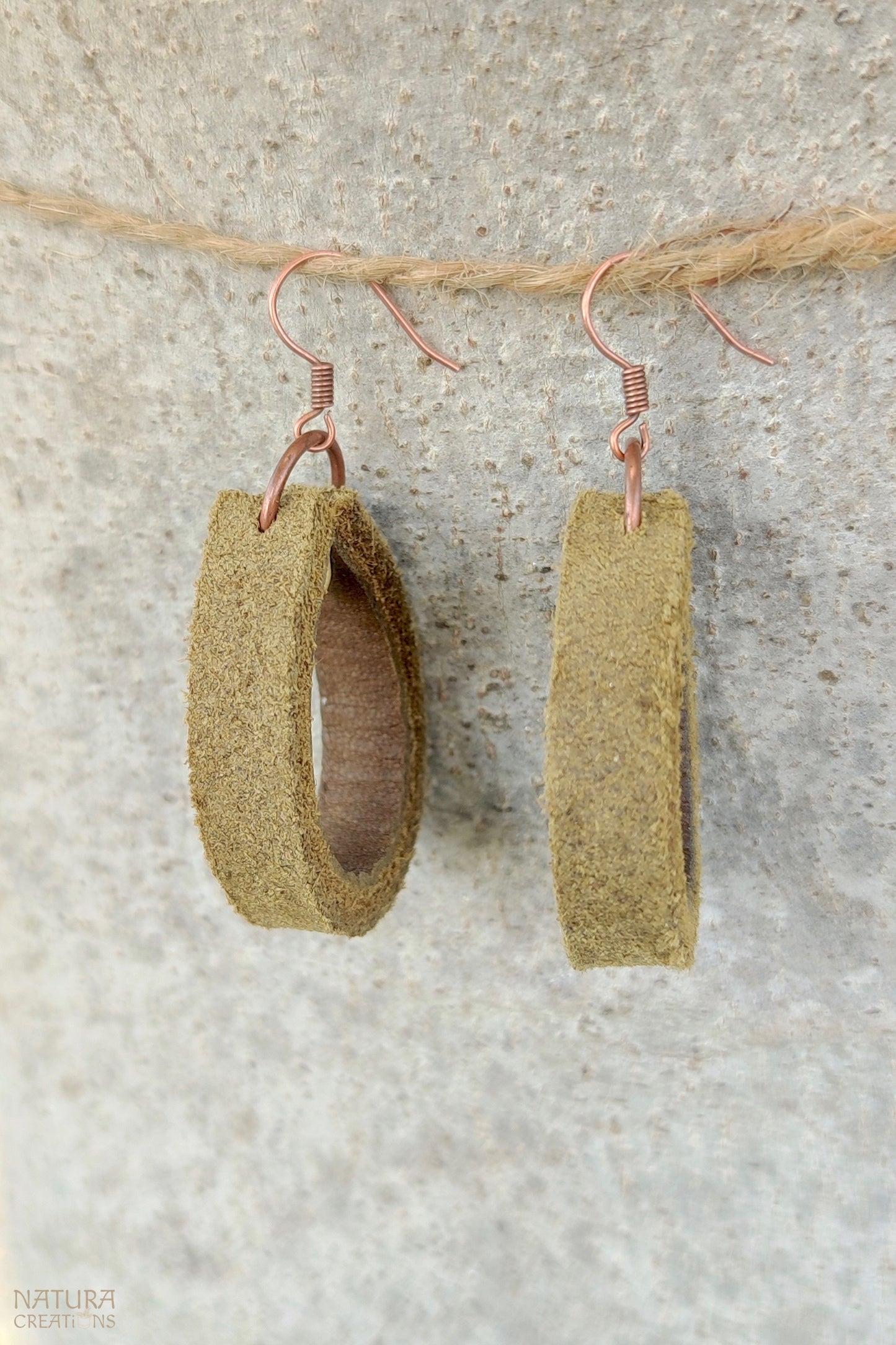 Natural Drop Leather Earrings