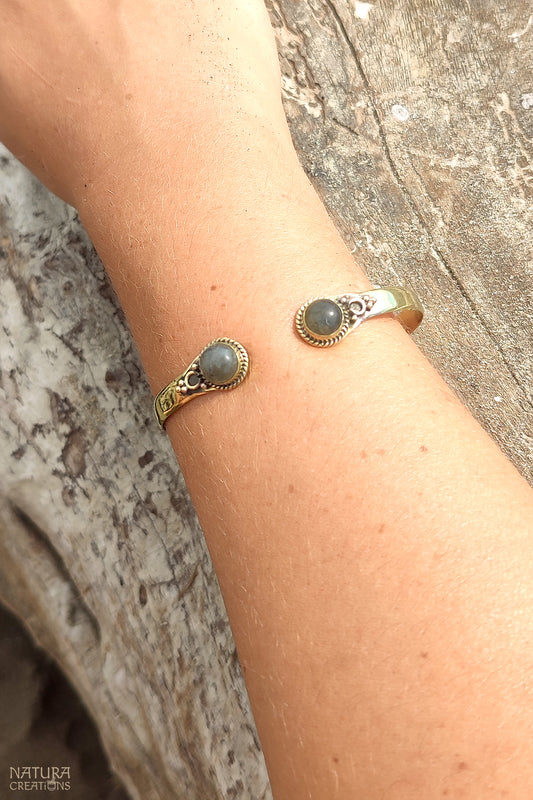 Tribal Ornament Bracelet ⪼ Adjustable Brass Bracelet