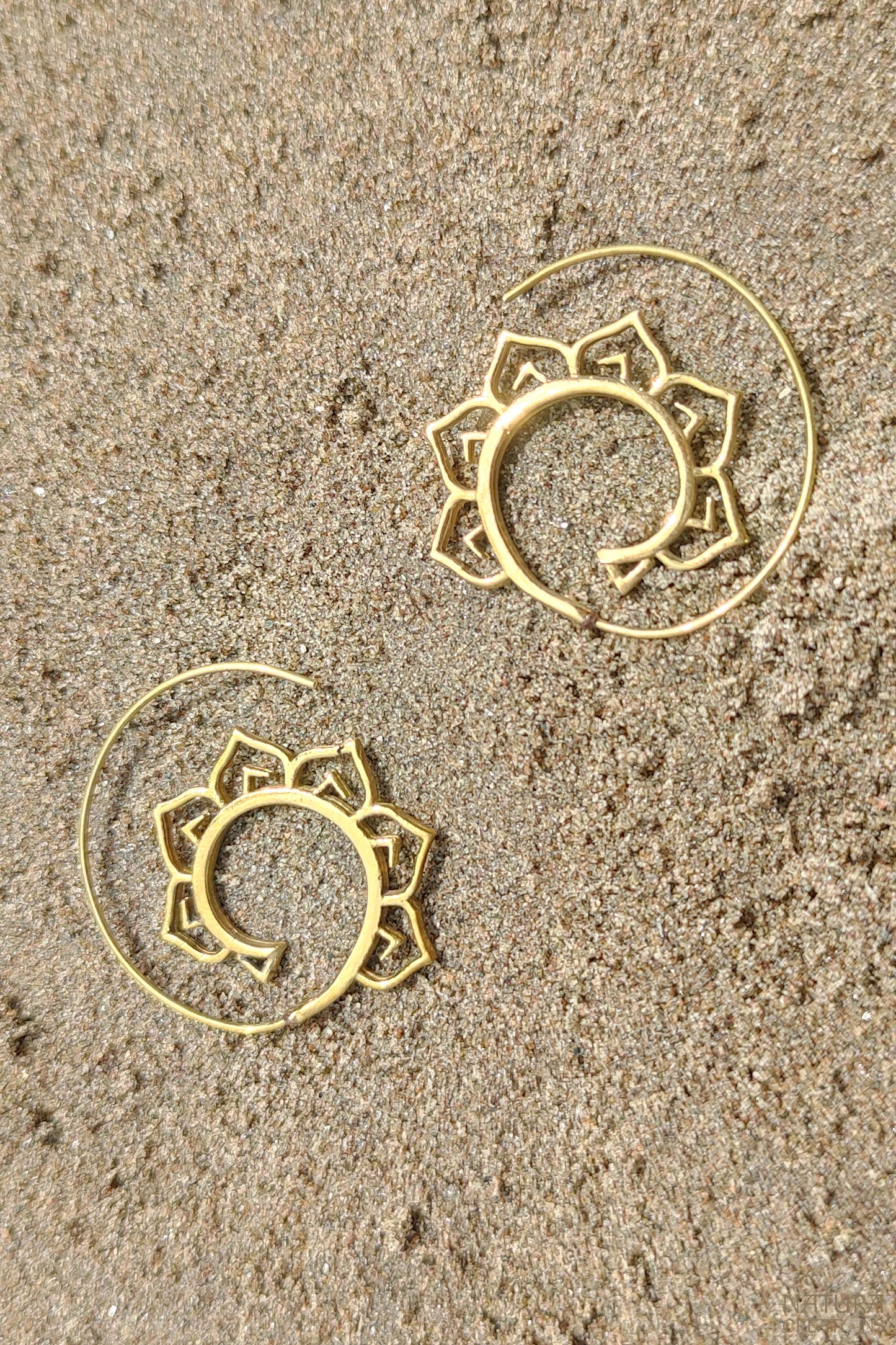 Spiral Flower Earrings ⪼ Handmade Brass Earrings