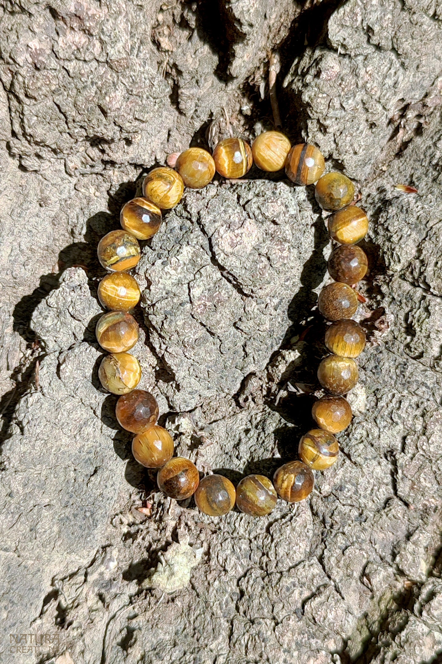 Tiger Eye Beaded Bracelet ⬡ Honeycomb Cut ⬡