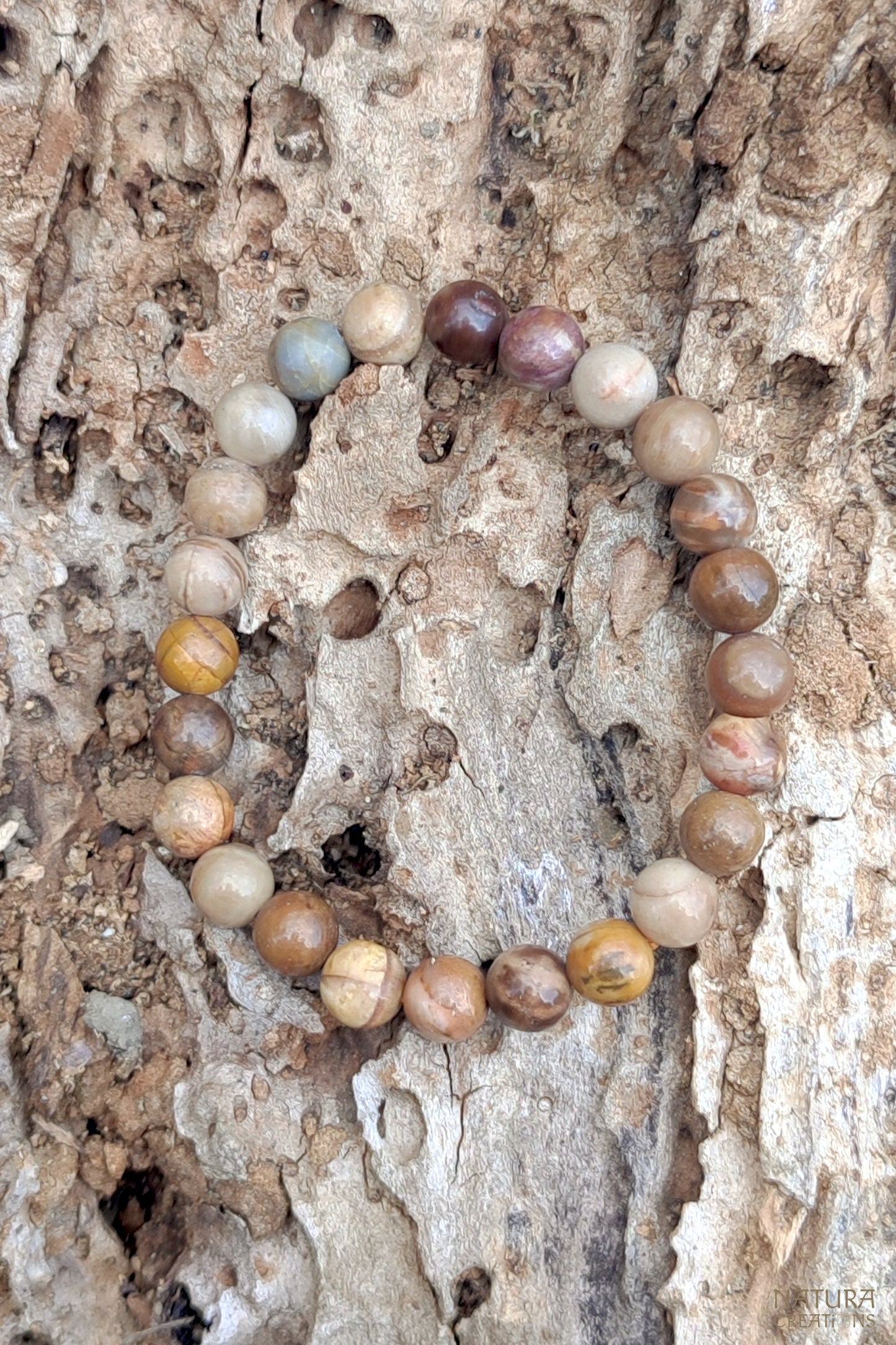 Beige Jasper Beaded Bracelet