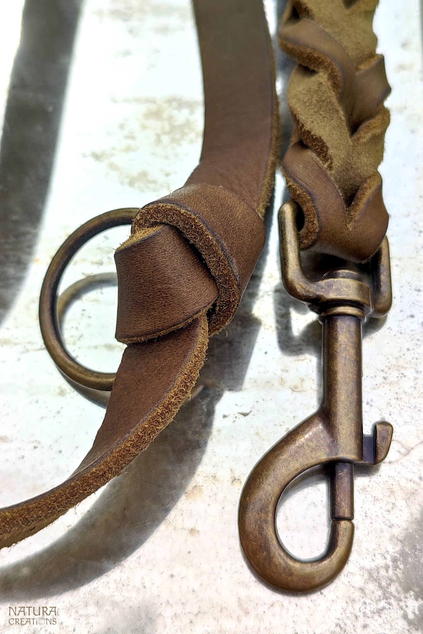Traveller Dog Leash ⪼ Long Hand Braided Leather Leash