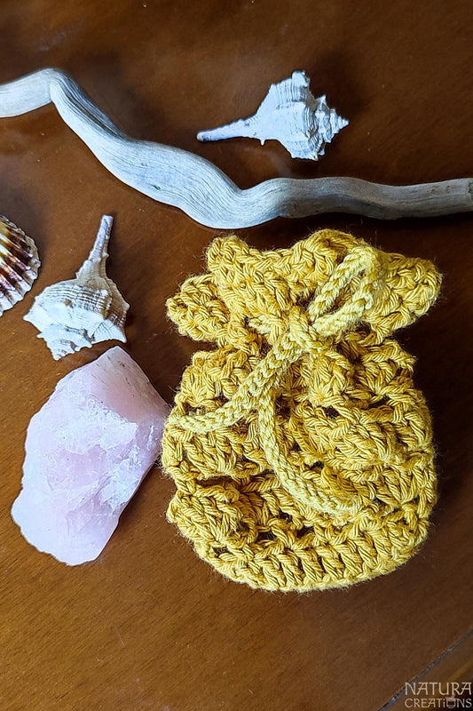 Ocean Bag Crochet PATTERN ~ Little Crochet Bag ~ Jewelry Bag ~ Gemstone Bag ~ Soap Bag