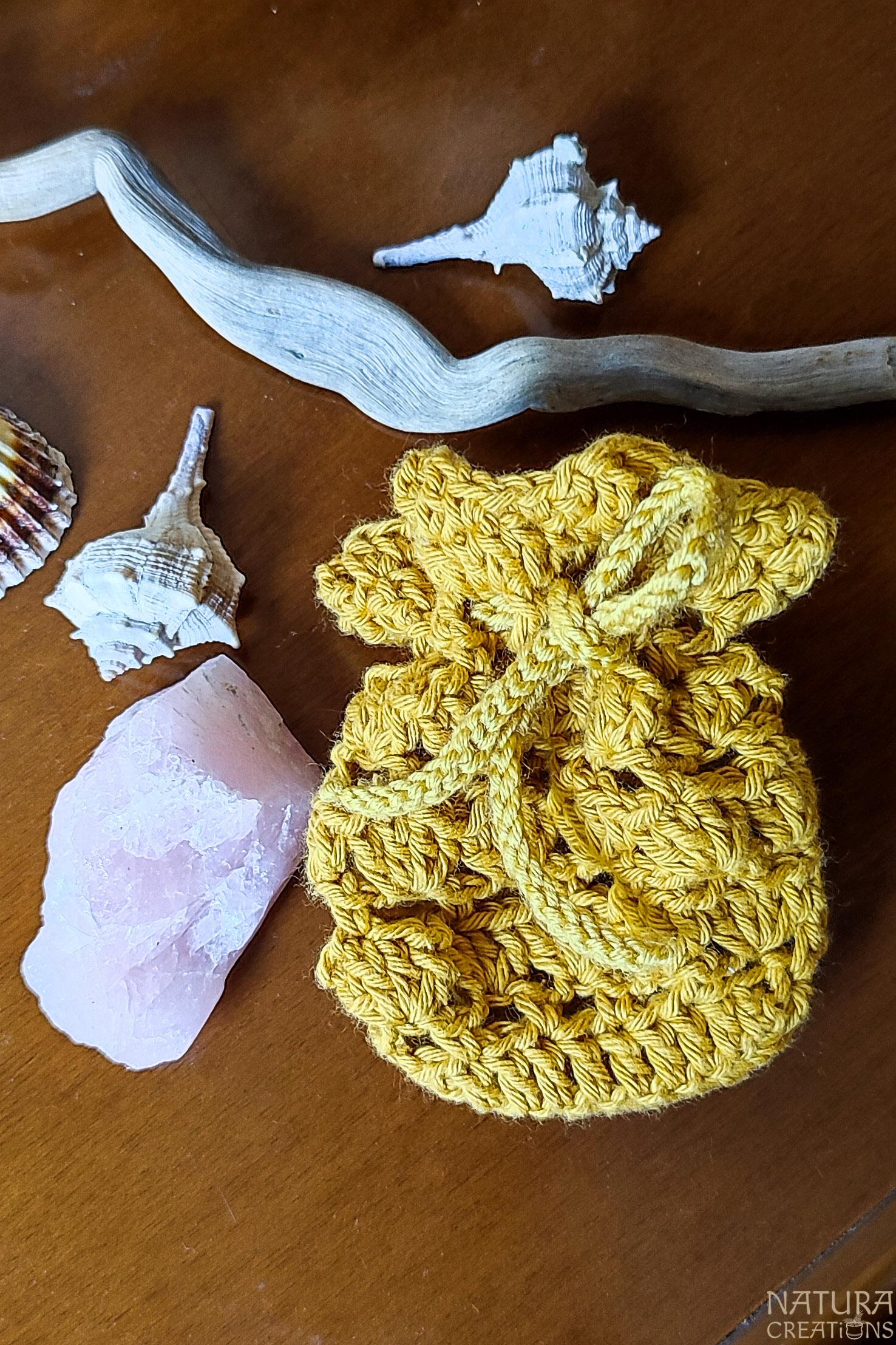 Ocean Bag ~ Little Crochet Bag ~ Jewelry Bag ~ Gemstone Bag ~ Soap Bag