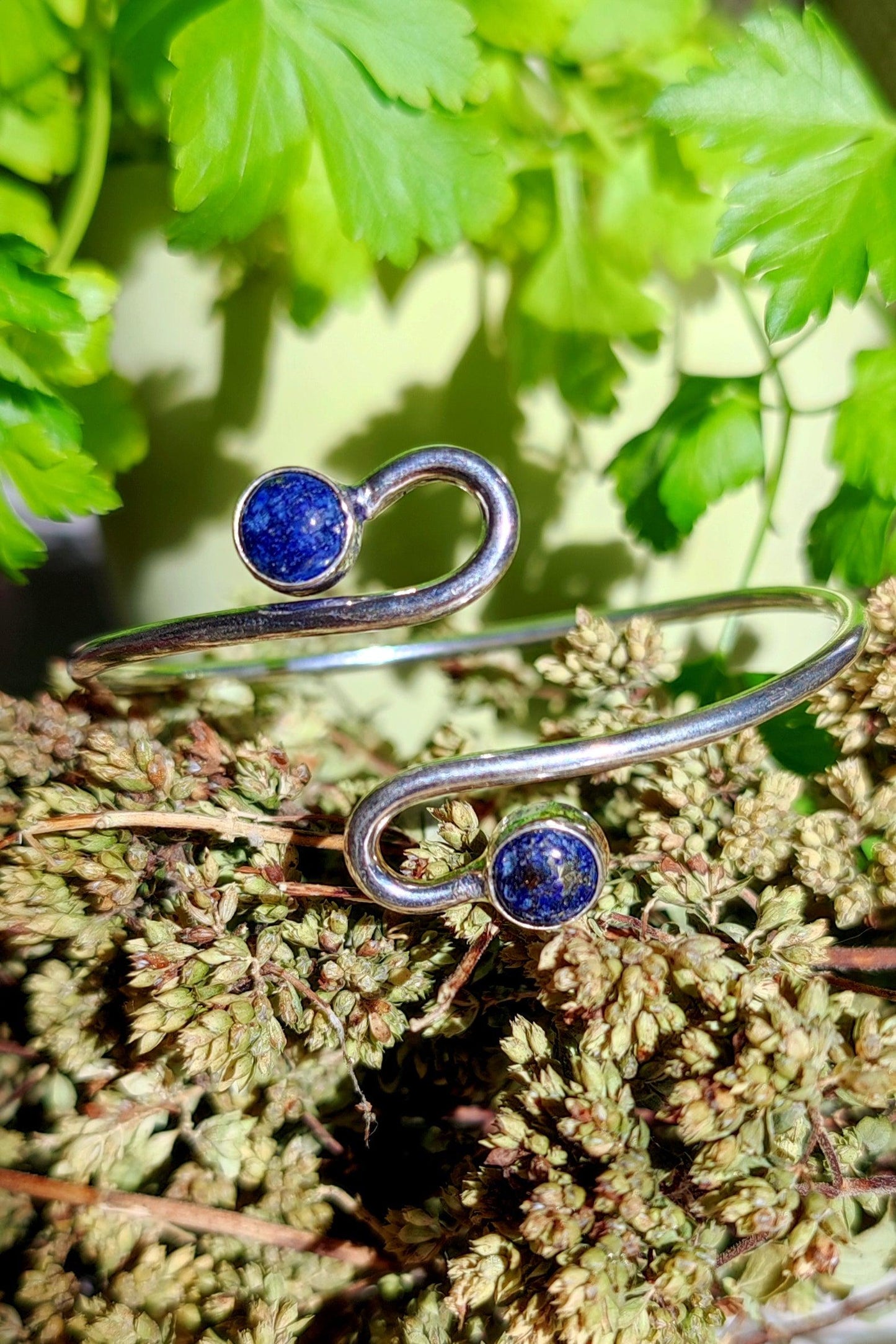 Nagini Bracelet ~ Lapis Lazuli ~ Adjustable Silver Plated Gemstone Bracelet