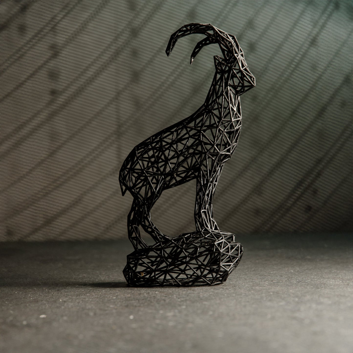 Geometric Capricorn Ibex Zodiac Sign Sculpture
