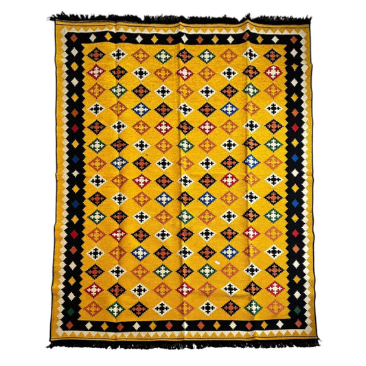 Teppich mit Kilim Motiven- Gelb - 300x200x0,5cm