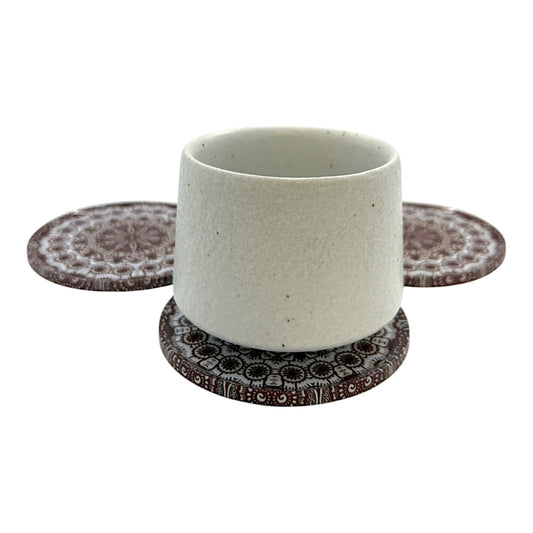 Untersetzter aus Metall - 4er Set - Mandala - Braun - 9cm