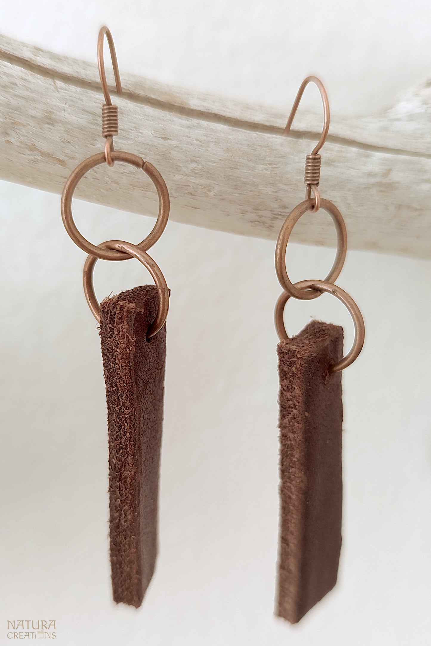 Dhara Earrings ⪼ Handcrafted Leather Bar Earrings