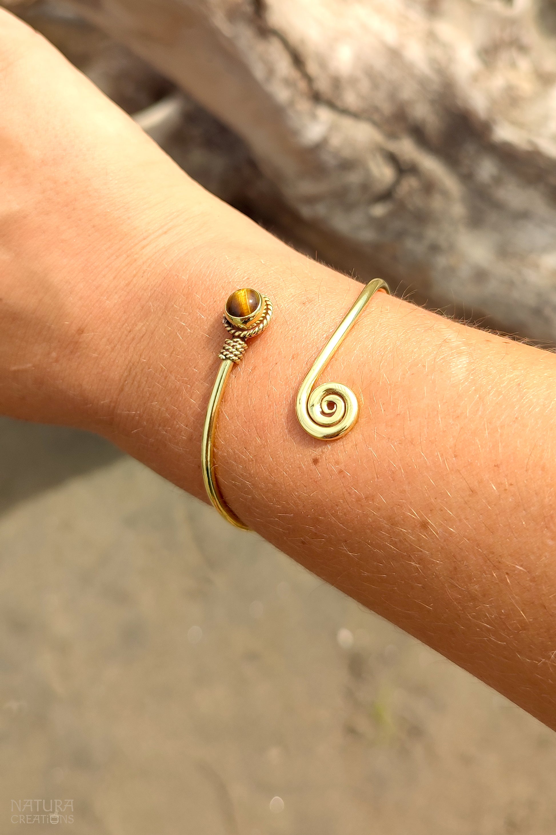 Spiral Twine Style Bracelet ⪼ Adjustable Brass Bracelet