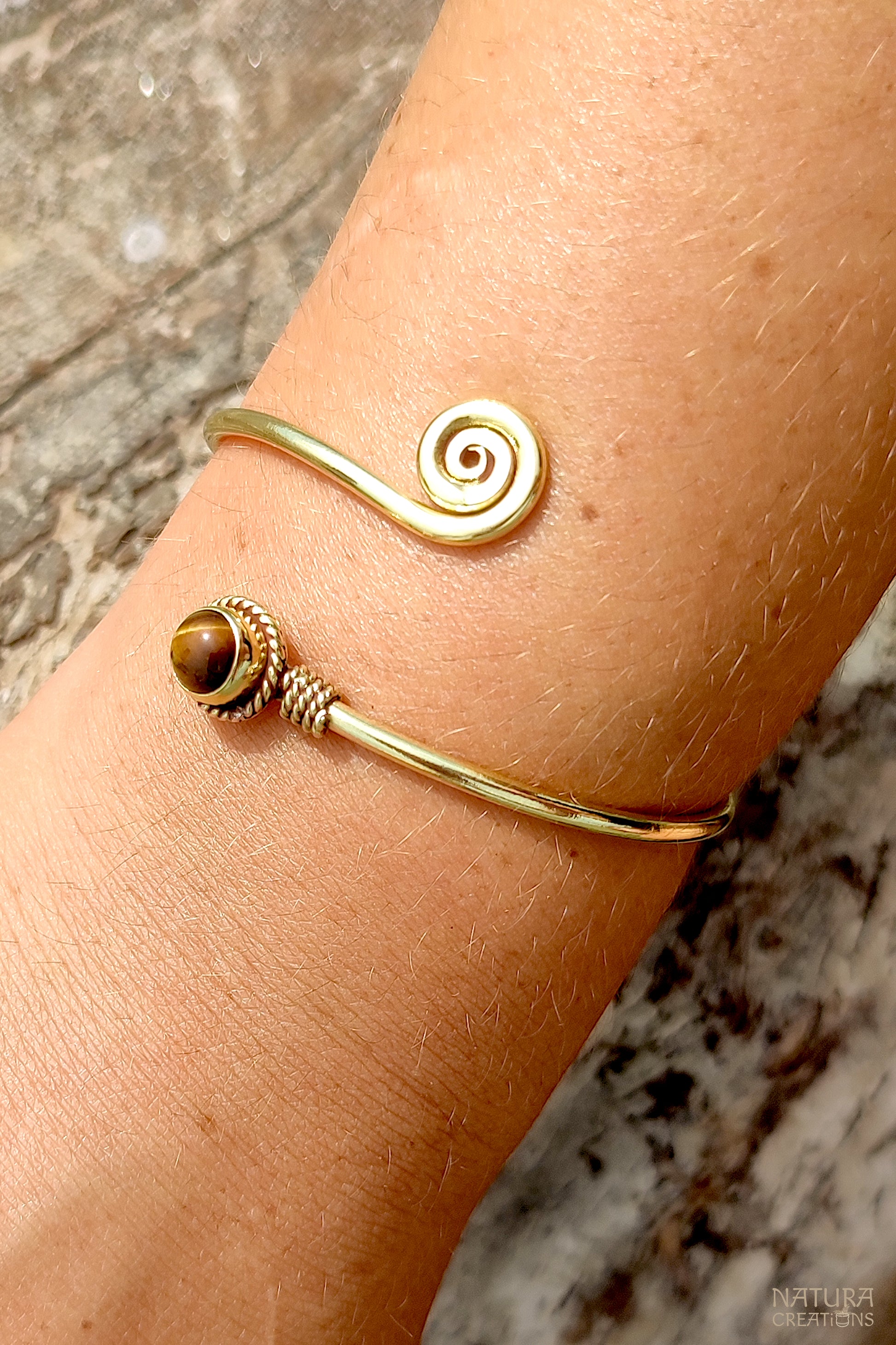 Spiral Twine Style Bracelet ⪼ Adjustable Brass Bracelet