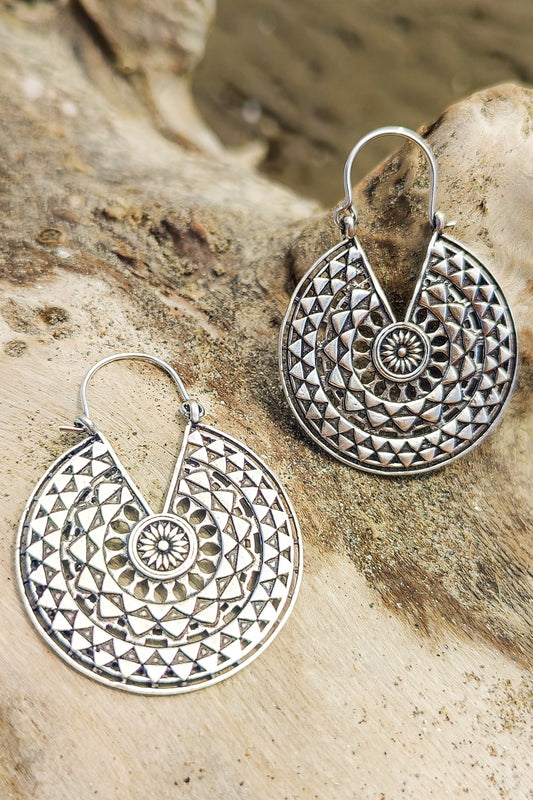 Sacred Geometry Earrings ⪼ Handmade Silver Plated Earrings